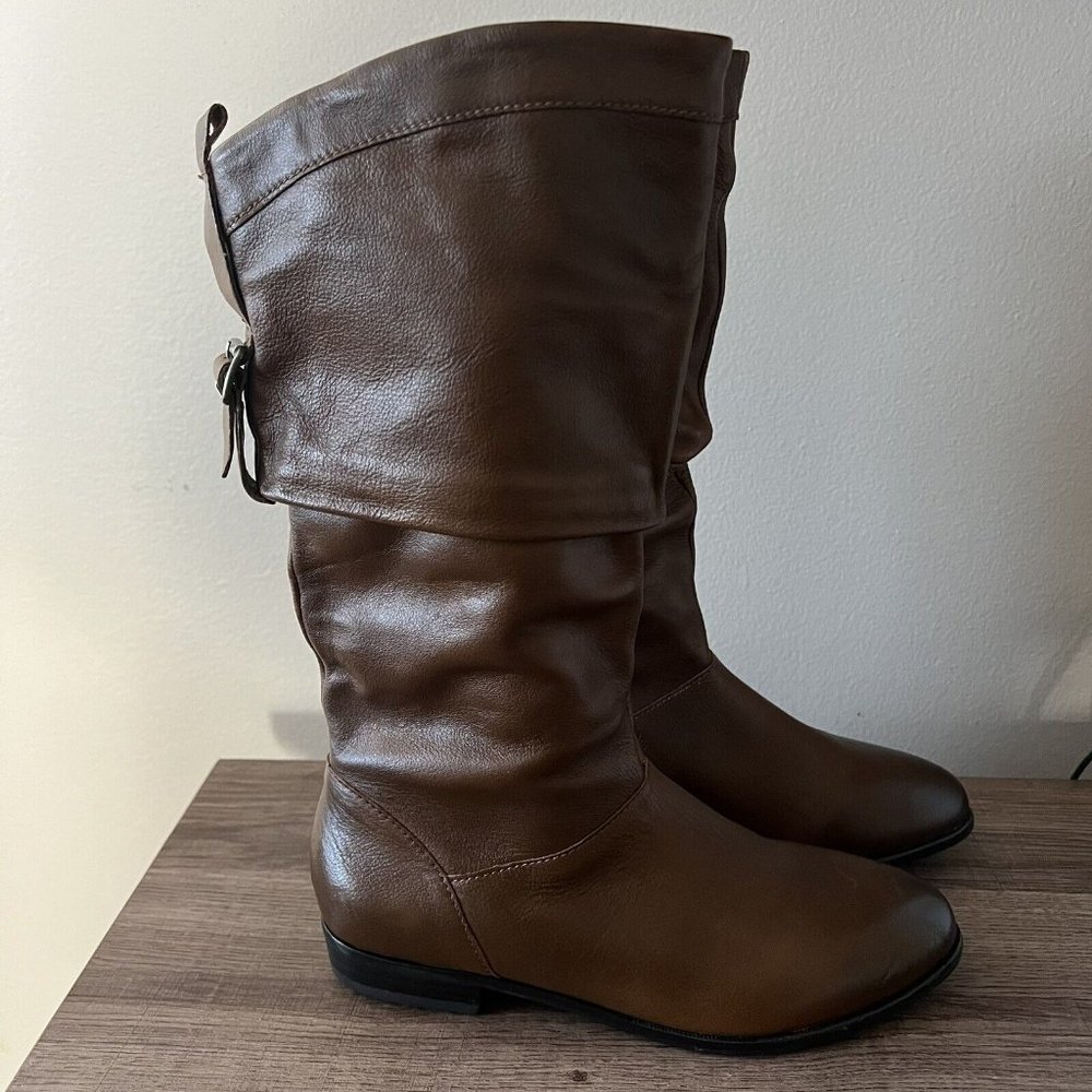 ALDO Brown Boots Strap Buckle & Zip Size 6